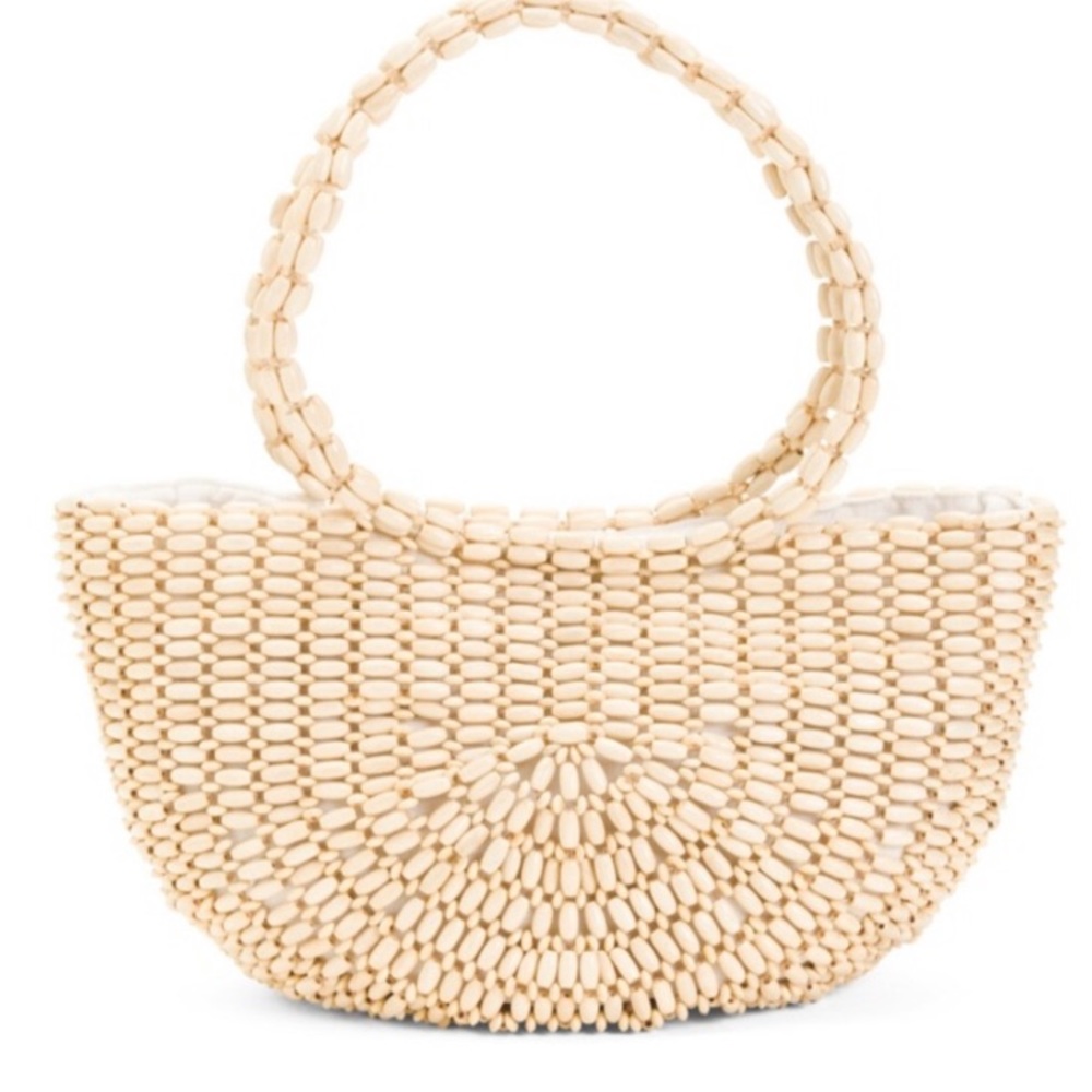 Rachel Ashwell NWT wooden beaded Tote